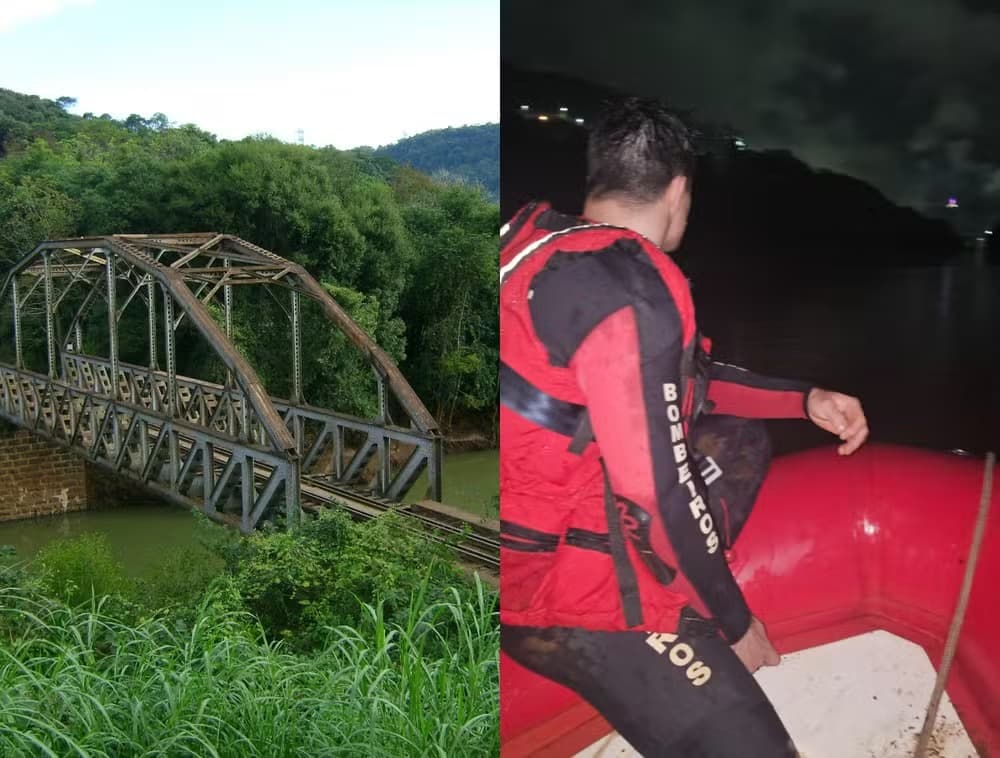 Mulher cai de ponte de antiga ferrovia e desaparece nas águas do Rio Barra Verde, em SC