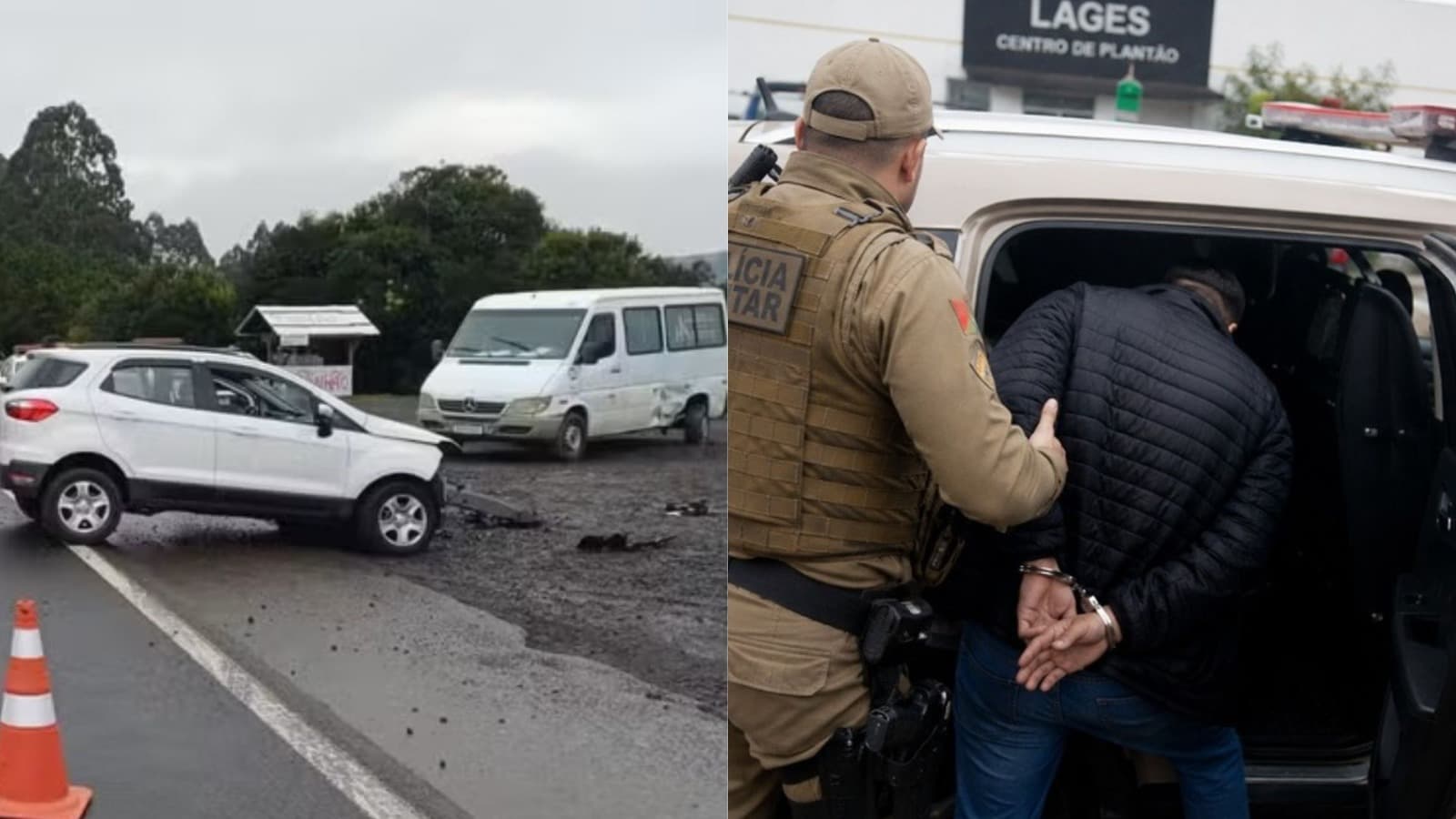 Mulher é atacada a facadas pelo ex ao levar a filha para a APAE; agressor é preso após bater o carro em SC