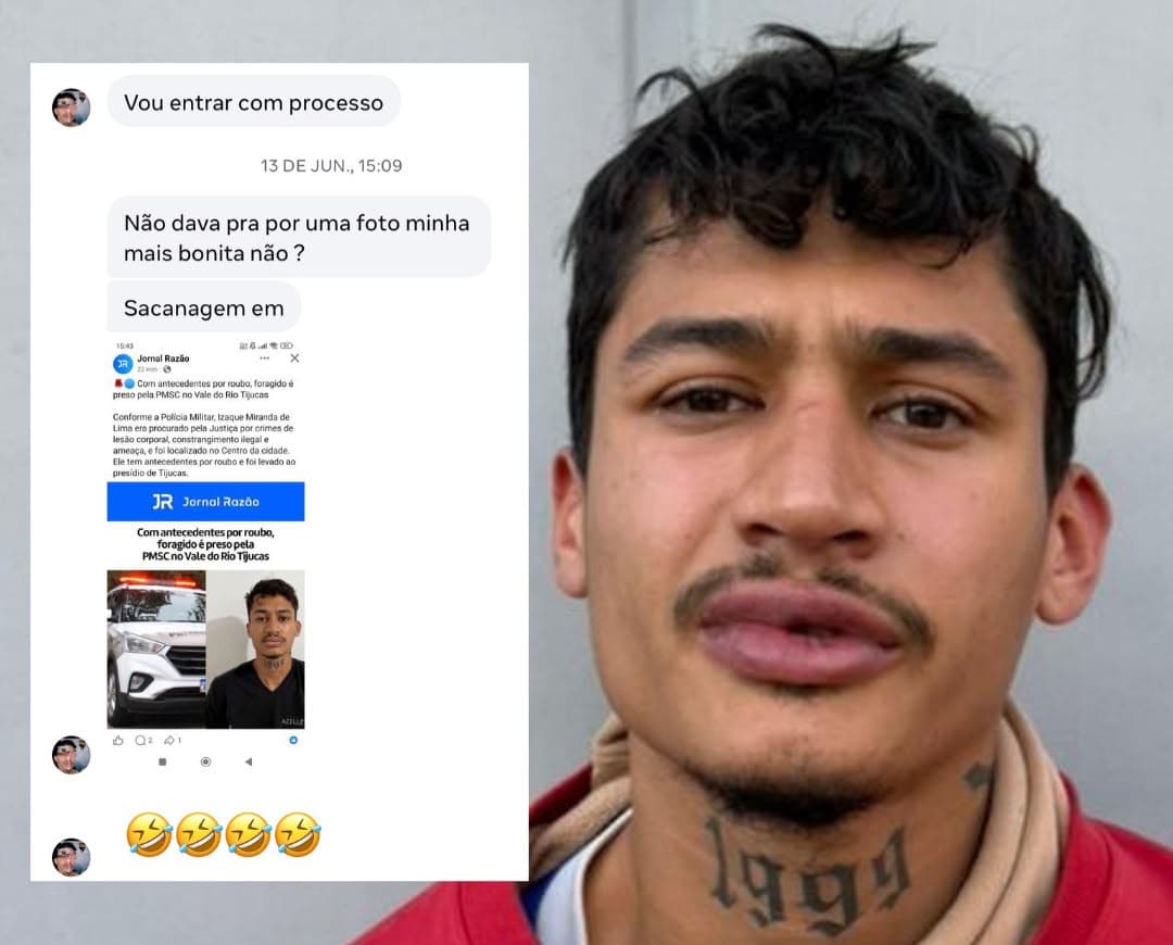 “Bota uma foto mais bonita”: preso e solto duas vezes, foragido tira onda com a justiça de SC e volta pra cadeia
