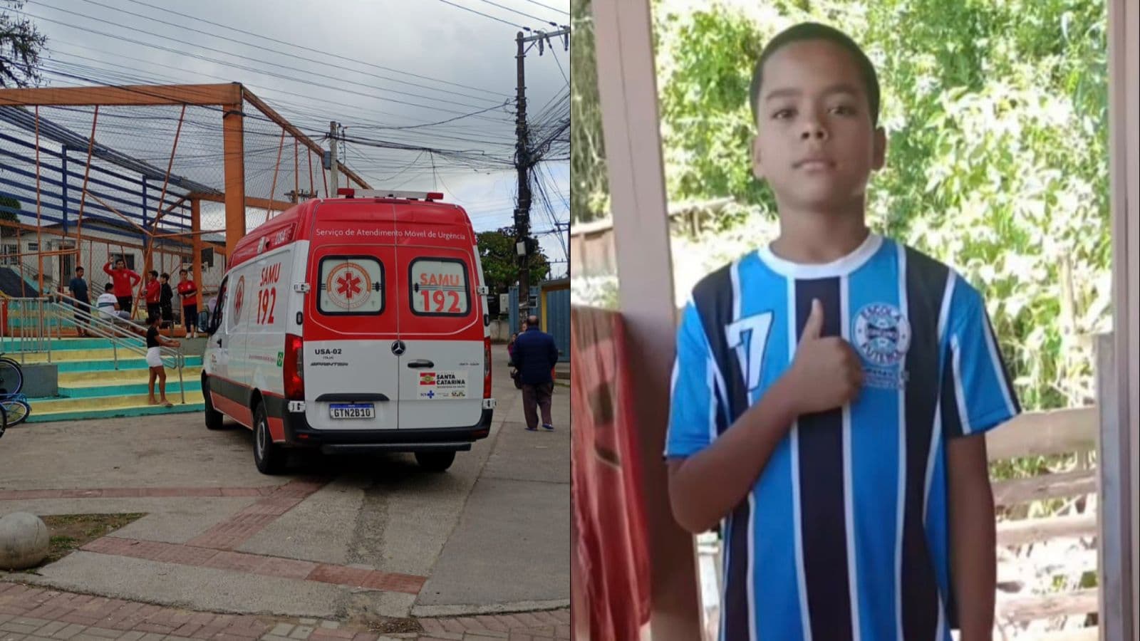 Morre Wesley, de 8 anos, atingido por trave que caiu em quadra recém-reformada de Itajaí