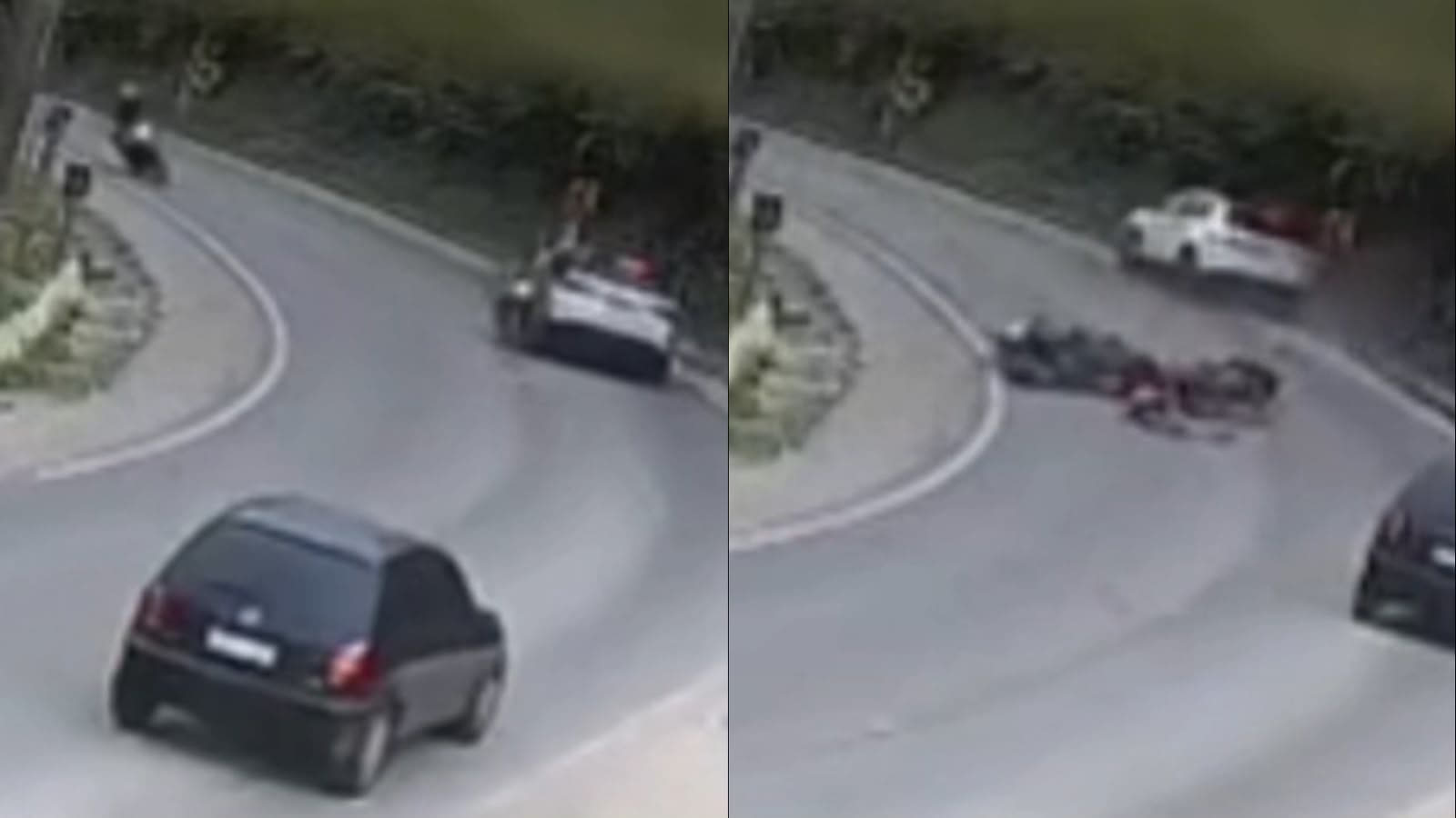Fim de semana sangrento com motos em SC e a conta quase aumenta: câmera flagra grave acidente