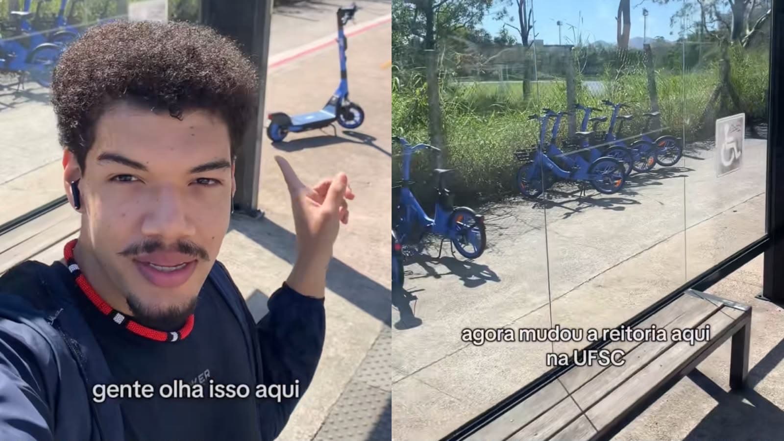 Aluno se impressiona com limpeza em ponto de ônibus antes tomado por divulgações militantes na UFSC