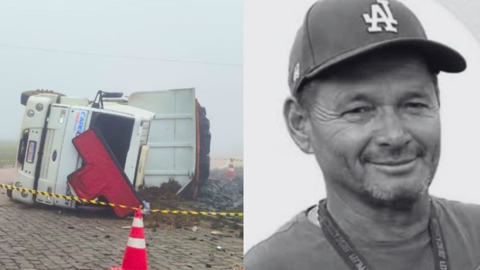 “Descanse em paz, vô”: motorista morre após caminhão capotar em manhã marcada pela neblina em SC