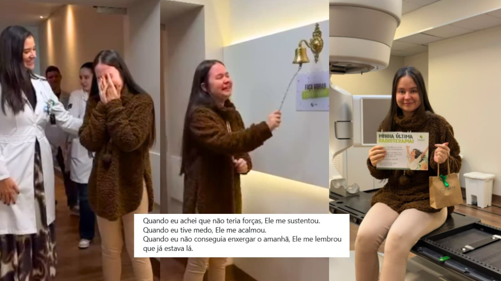 “Deus me sustentou”: o forte depoimento de paciente de SC ao tocar o sino após luta contra o câncer
