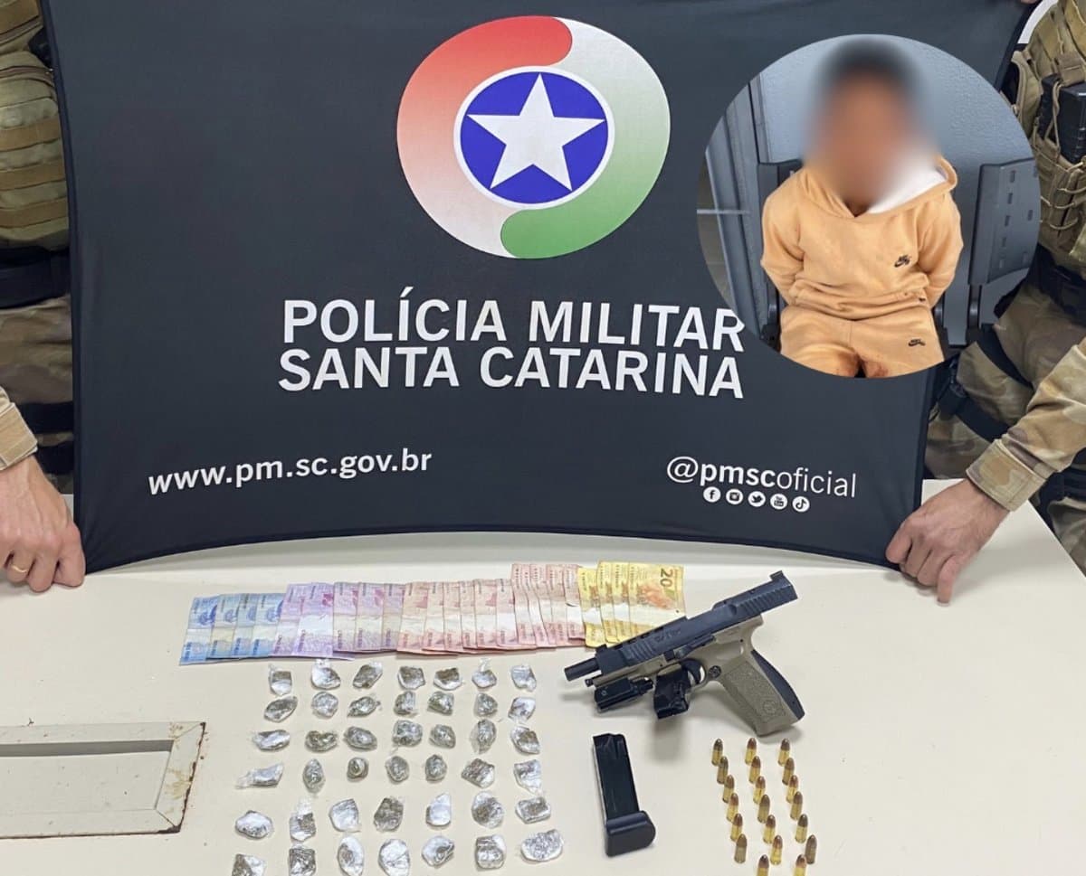 Criança de 12 anos é flagrada com pistola 9mm na Chico Mendes, na Grande Florianópolis