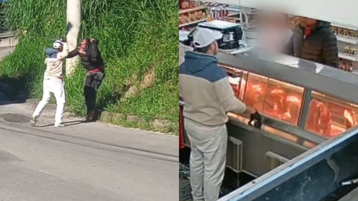 Homem que xingou e provocou açougueiro em mercado de Brusque grita por socorro: “me ajuda!”