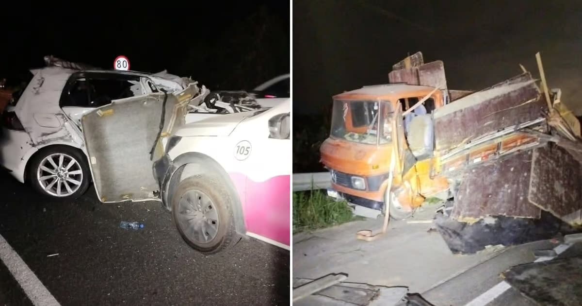 Acidente com quatro veículos espalha carga na rodovia e deixa uma pessoa ferida em Itajaí