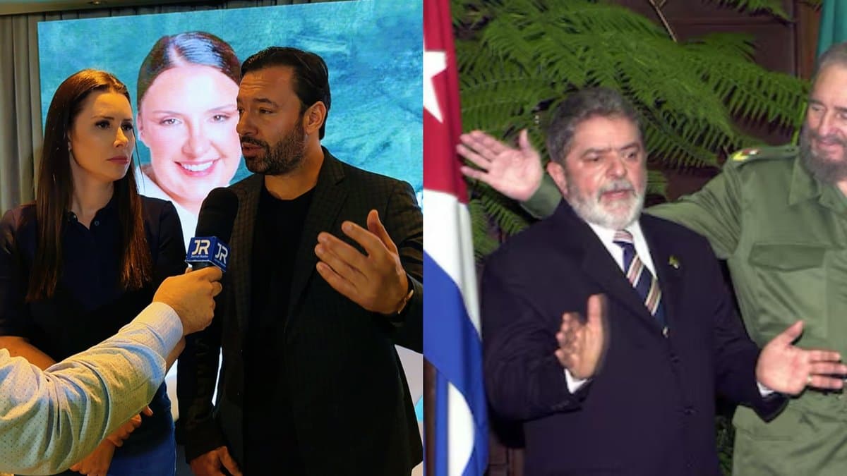Montagem com o deputado Daniel Freitas em entrevista ao Jornal Razao e o ex-presidente Lula ao lado de Fidel Castro em Cuba