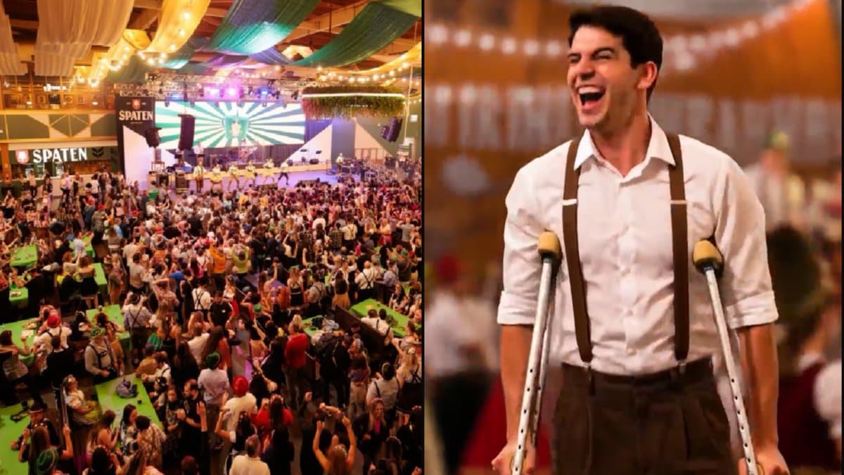 Trabalhador dança de muletas na Oktoberfest seis dias após acidente e Justiça de Blumenau aprova demissão por justa causa