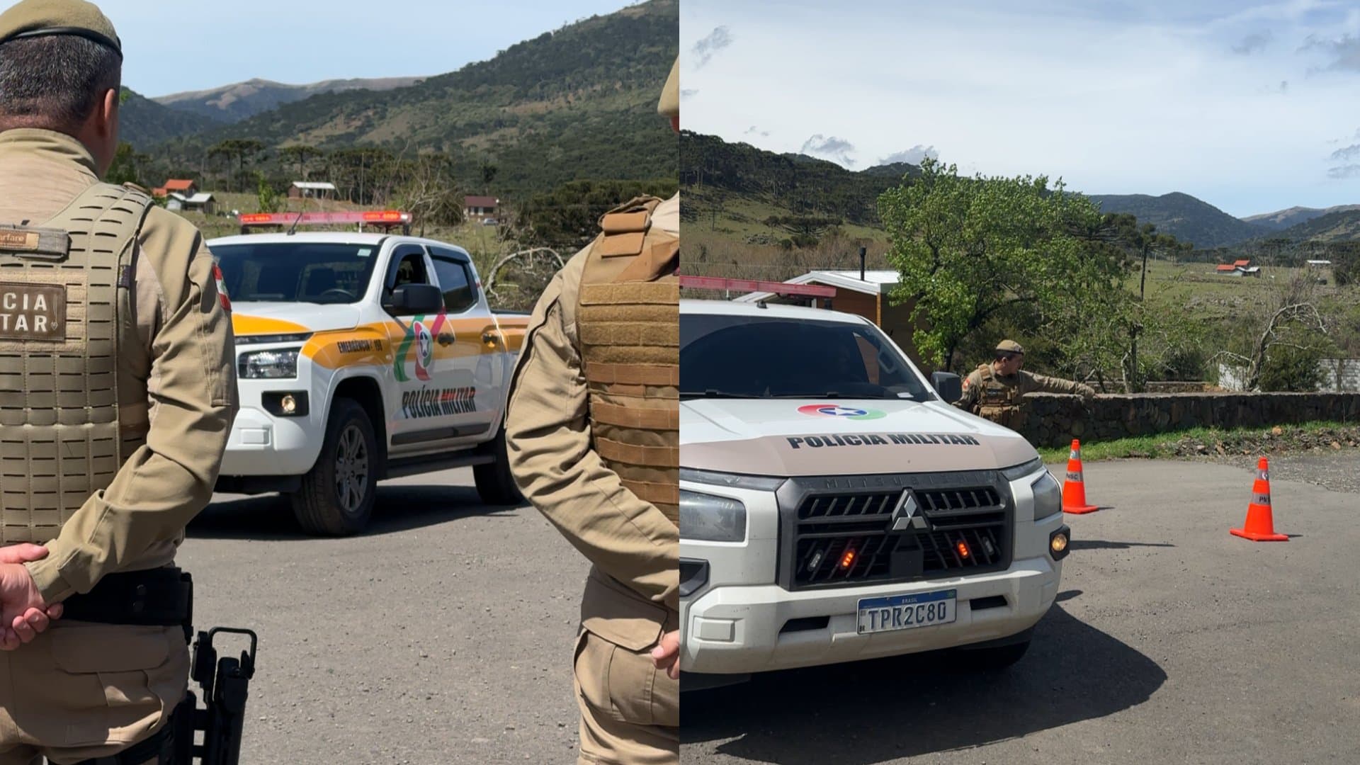 AGORA: Jornal Razão chega à barreira que isola a área onde caiu o helicóptero em Santa Catarina