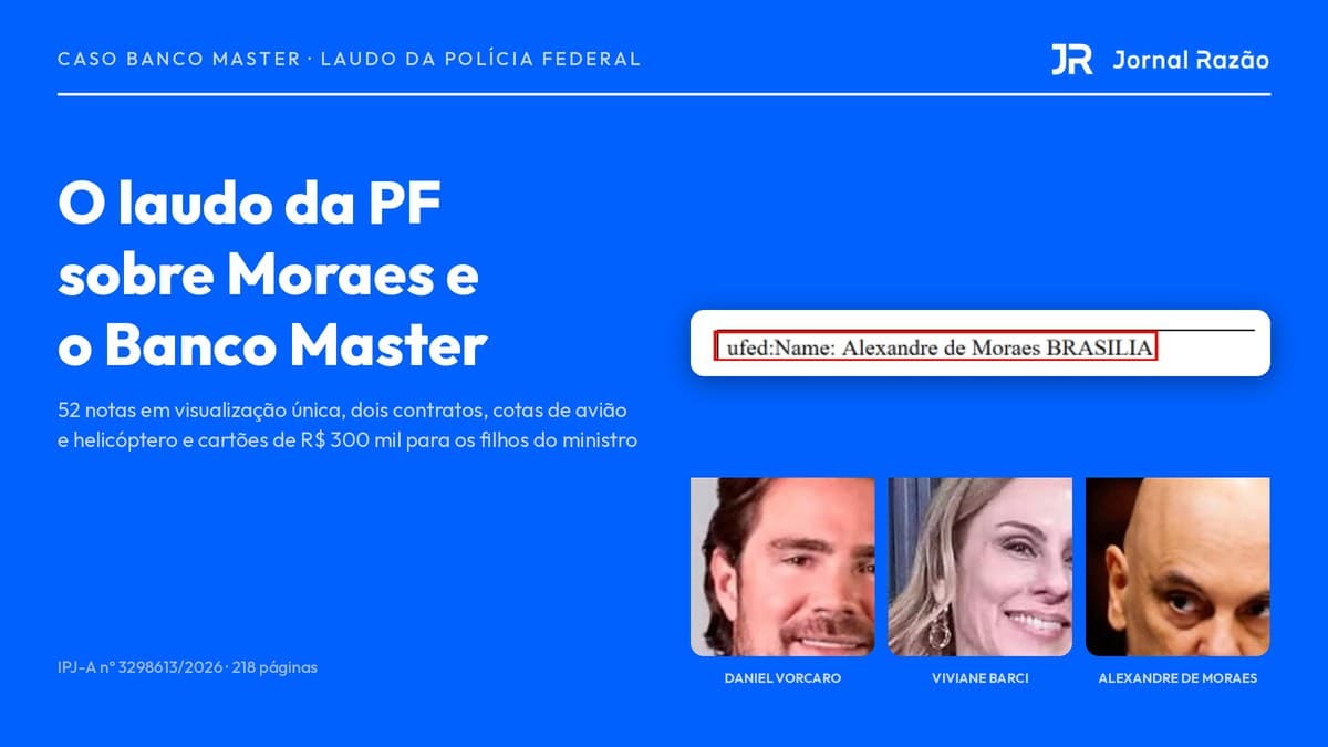 Notas apagadas, jatinho e cartão de R$ 300 mil: o que o laudo da PF revela sobre Moraes e o Banco Master