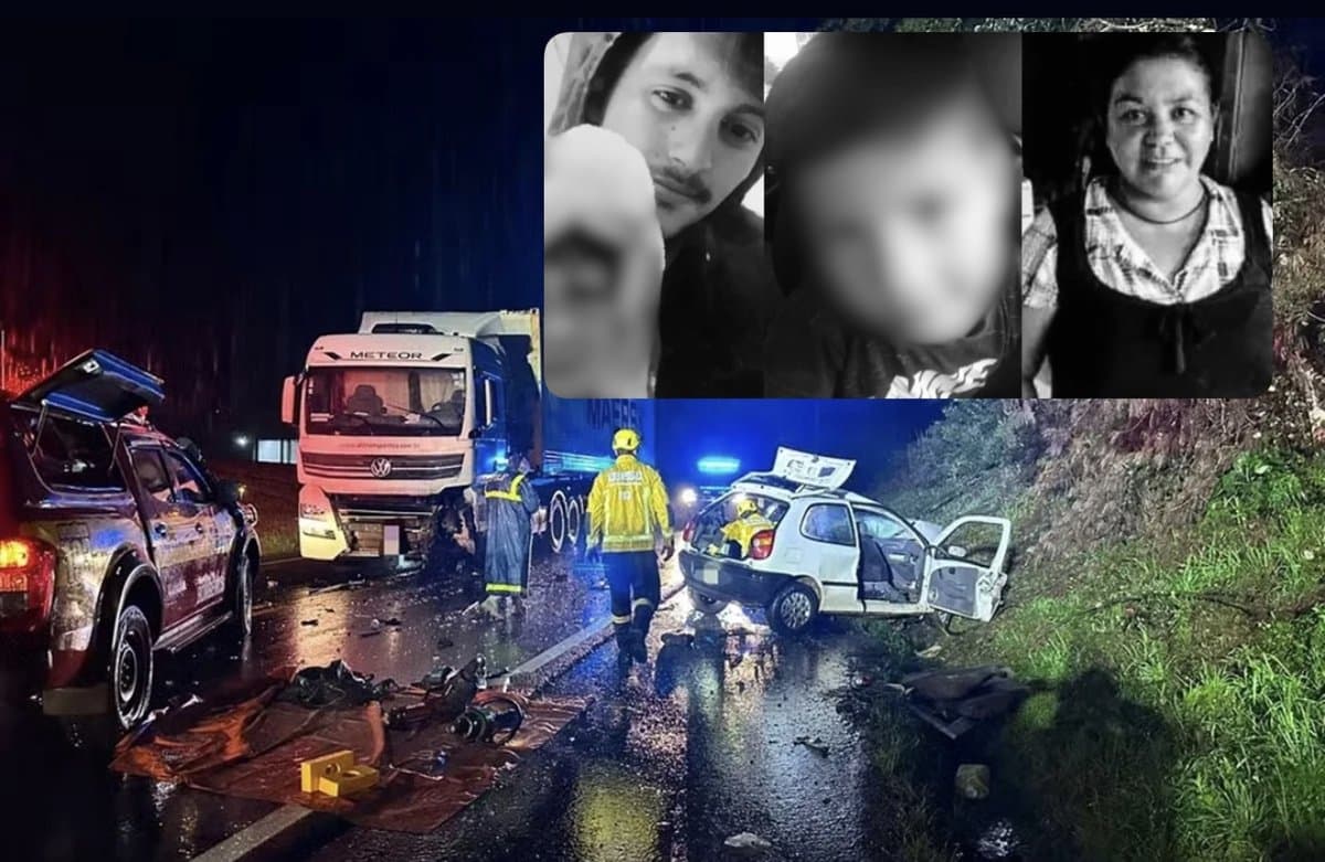 Vítimas de colisão frontal com caminhão na BR-470 são identificadas: pai, filho de 6 anos e avó de SC