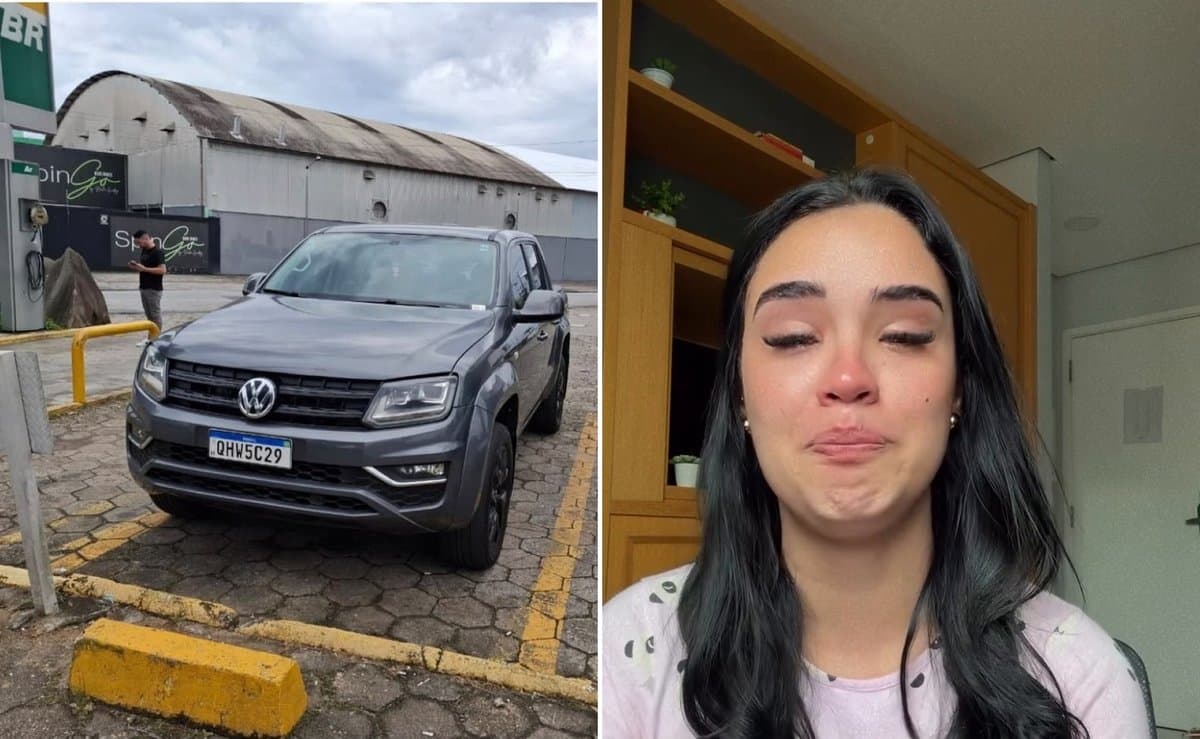 Empresária chora e pede ajuda para achar caminhonete que casal levou sem pagar em Itapema