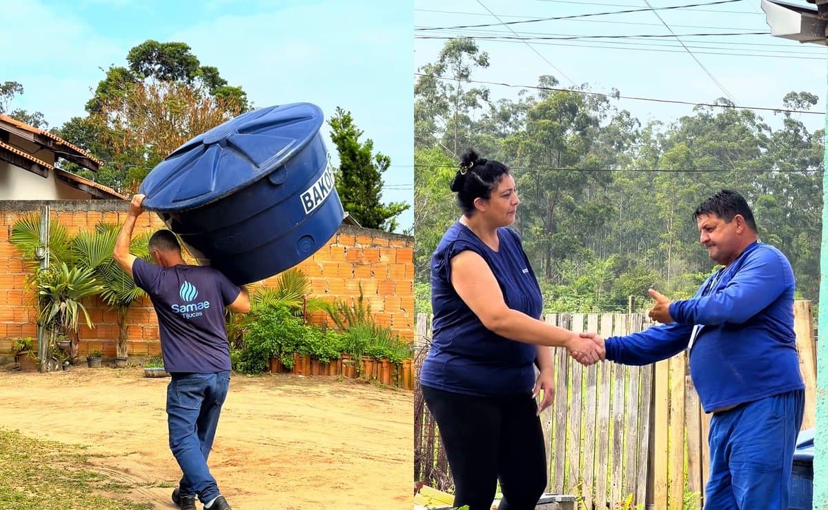 Famílias de baixa renda de Tijucas recebem caixa d'água de graça; veja quem tem direito e como pedir