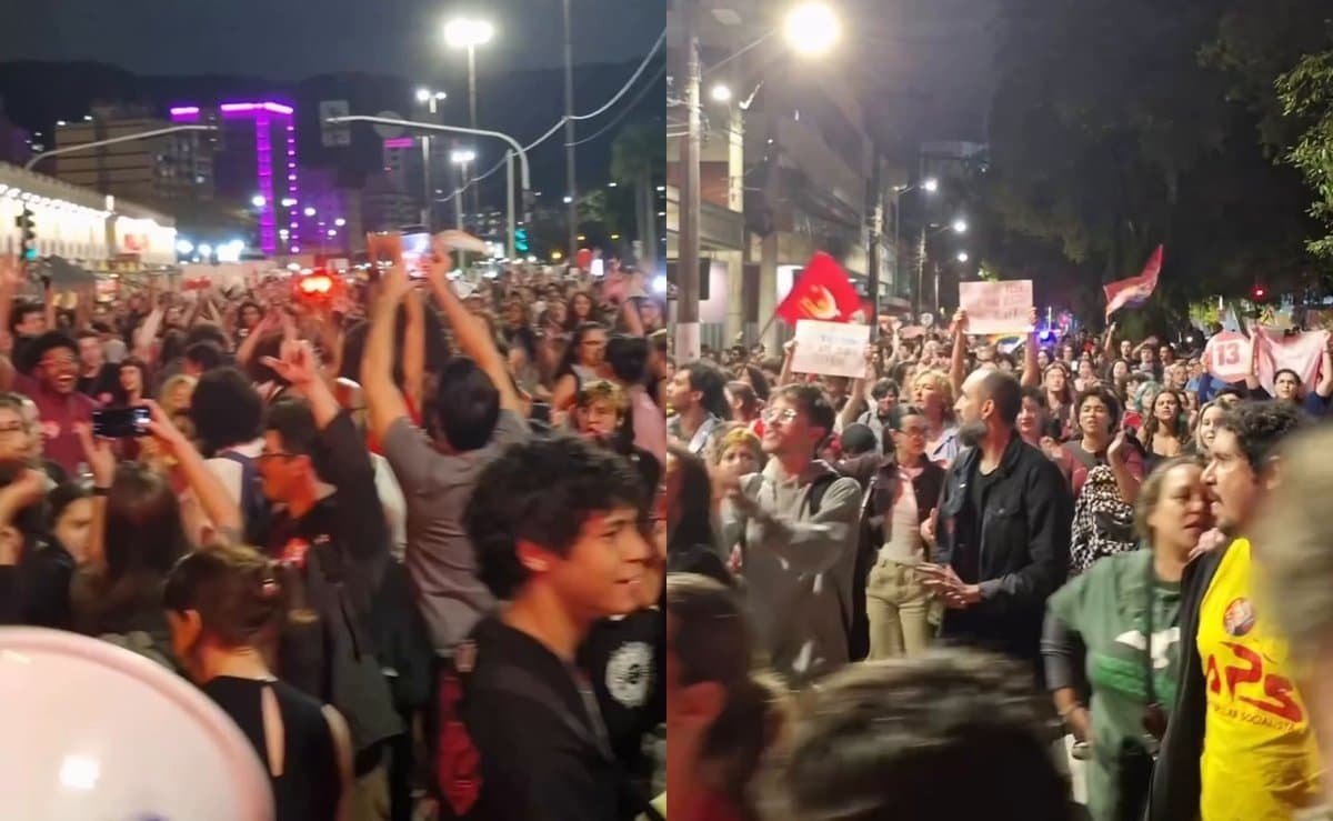 Aos gritos de ‘Lula, guerreiro do povo brasileiro’, petistas tomam as ruas de Florianópolis para ‘virar votos’