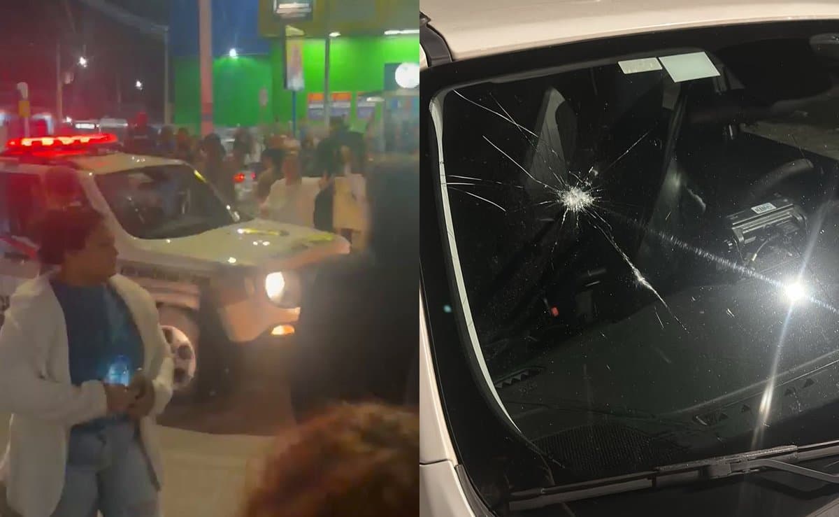Manifestantes cercam viatura, quebram para-brisa e PM reage com bala de borracha em Florianópolis