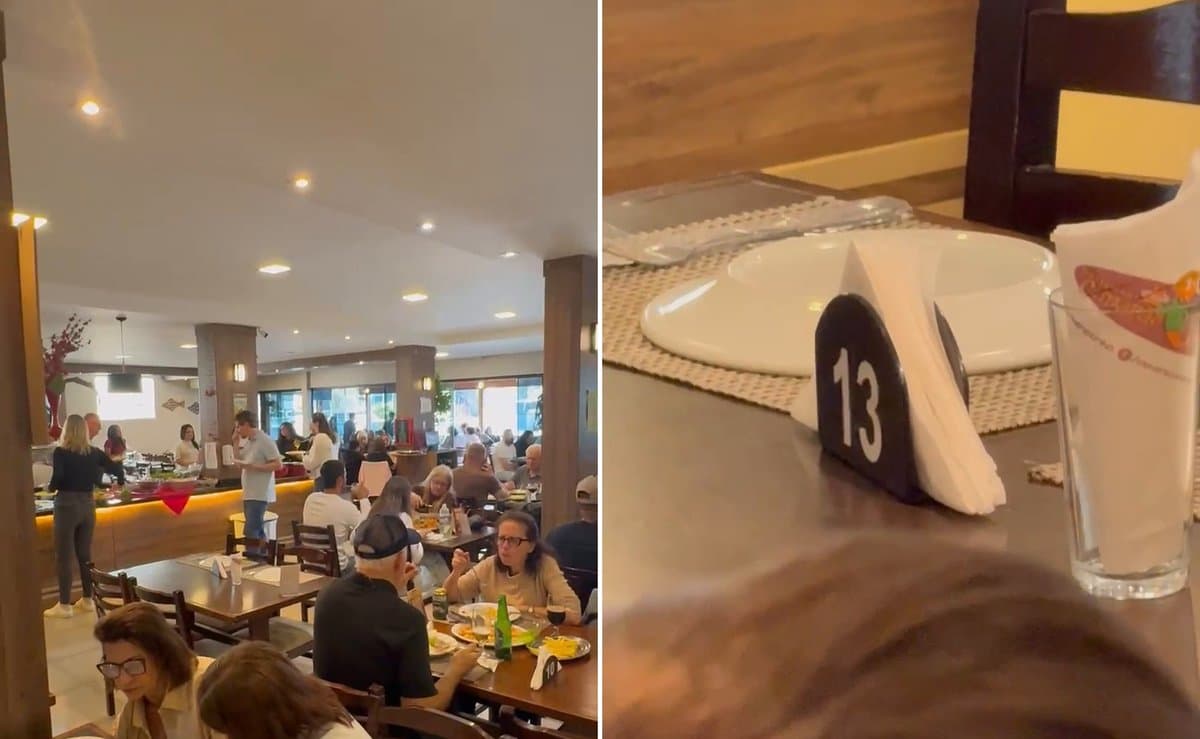 'Olha lá a única mesa': restaurante lotado e com fila tem só a mesa 13 vazia em SC